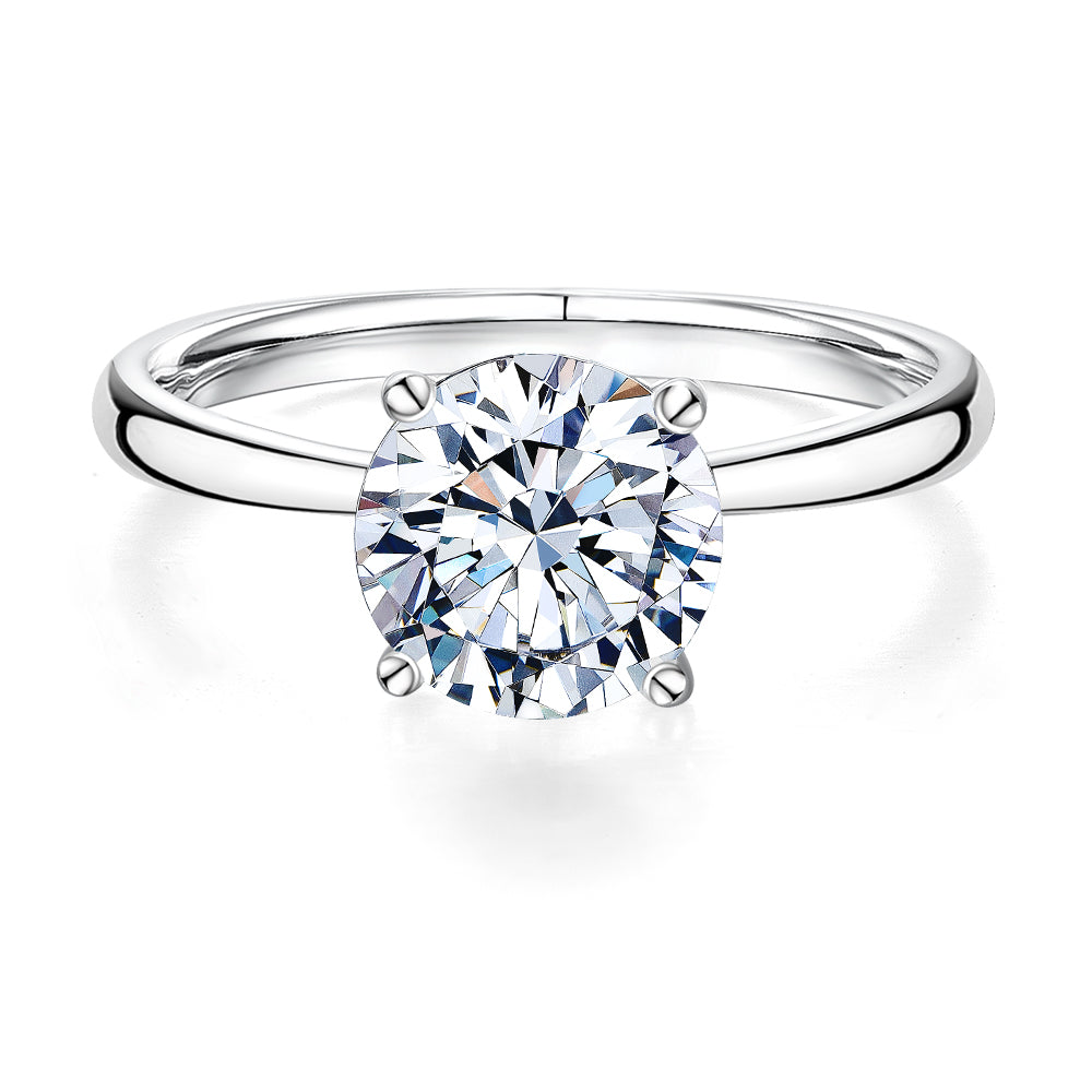 Round Brilliant solitaire engagement ring with 2.11 carats* of diamond simulants in 14 carat white gold