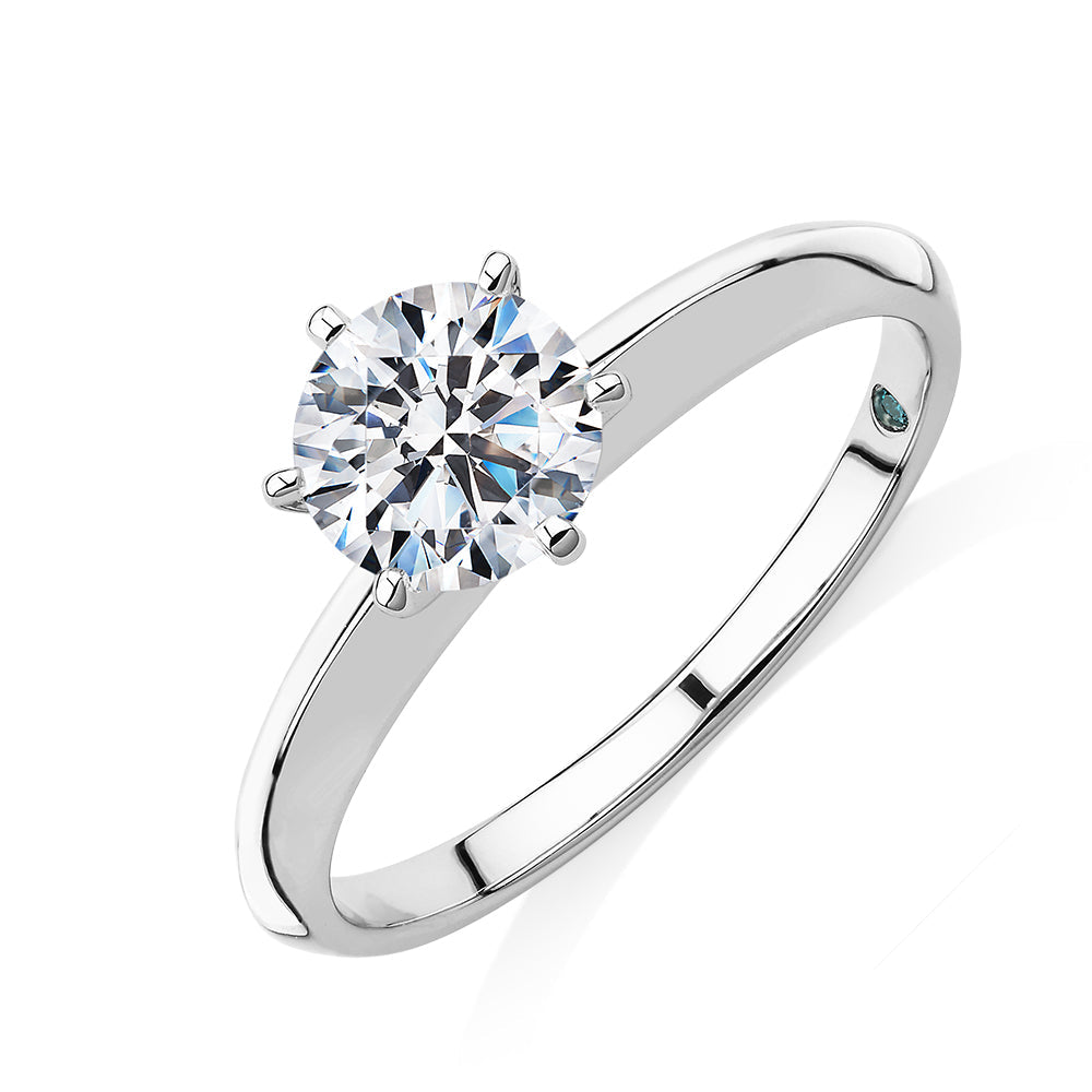 Premium Certified Lab-Grown Diamond, 1.00 carat round brilliant solitaire engagement ring in platinum