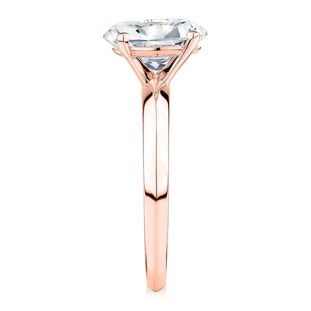 Signature Simulant Diamond 2.00 carat* oval solitaire engagement ring in 10 carat rose gold