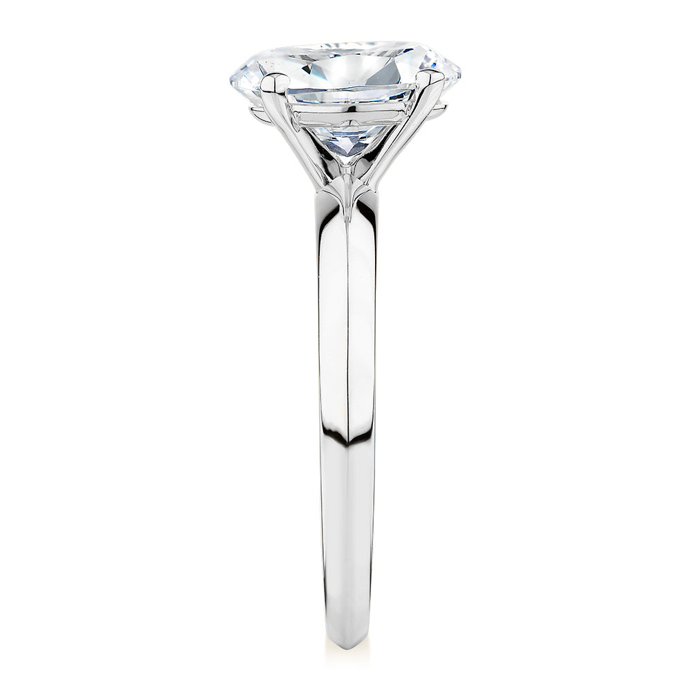 Signature Simulant Diamond 2.00 carat* oval solitaire engagement ring in 10 carat white gold