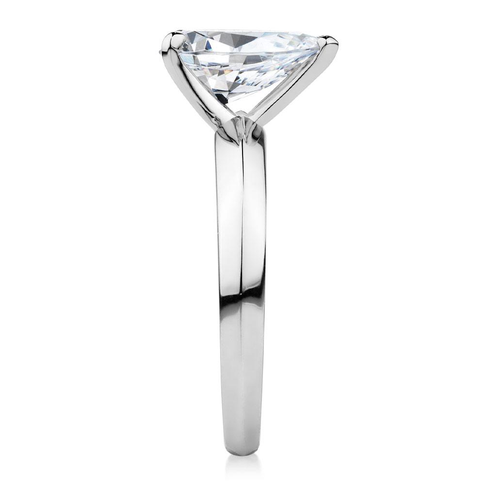 Pear solitaire engagement ring with 1.8 carat* diamond simulant in 10 carat white gold