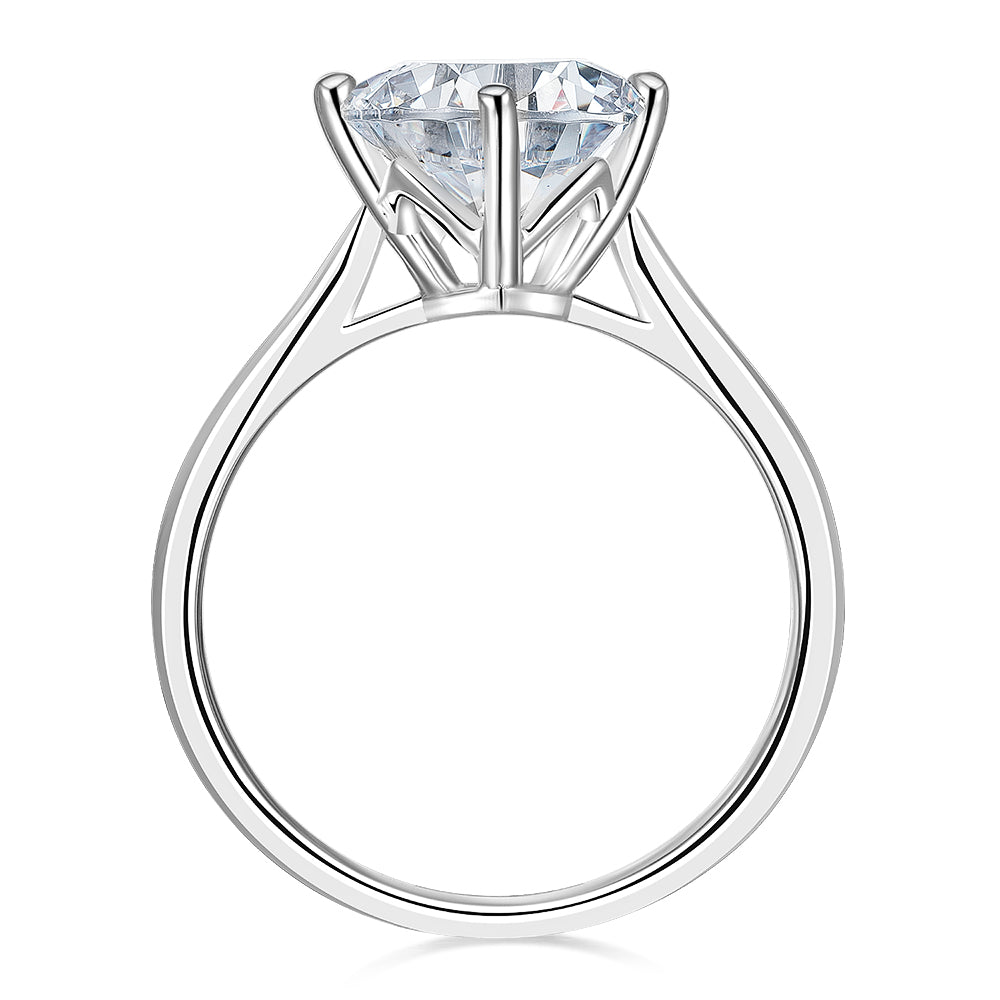Trilliant solitaire engagement ring with 2.15 carat* diamond simulant in 14 carat white gold