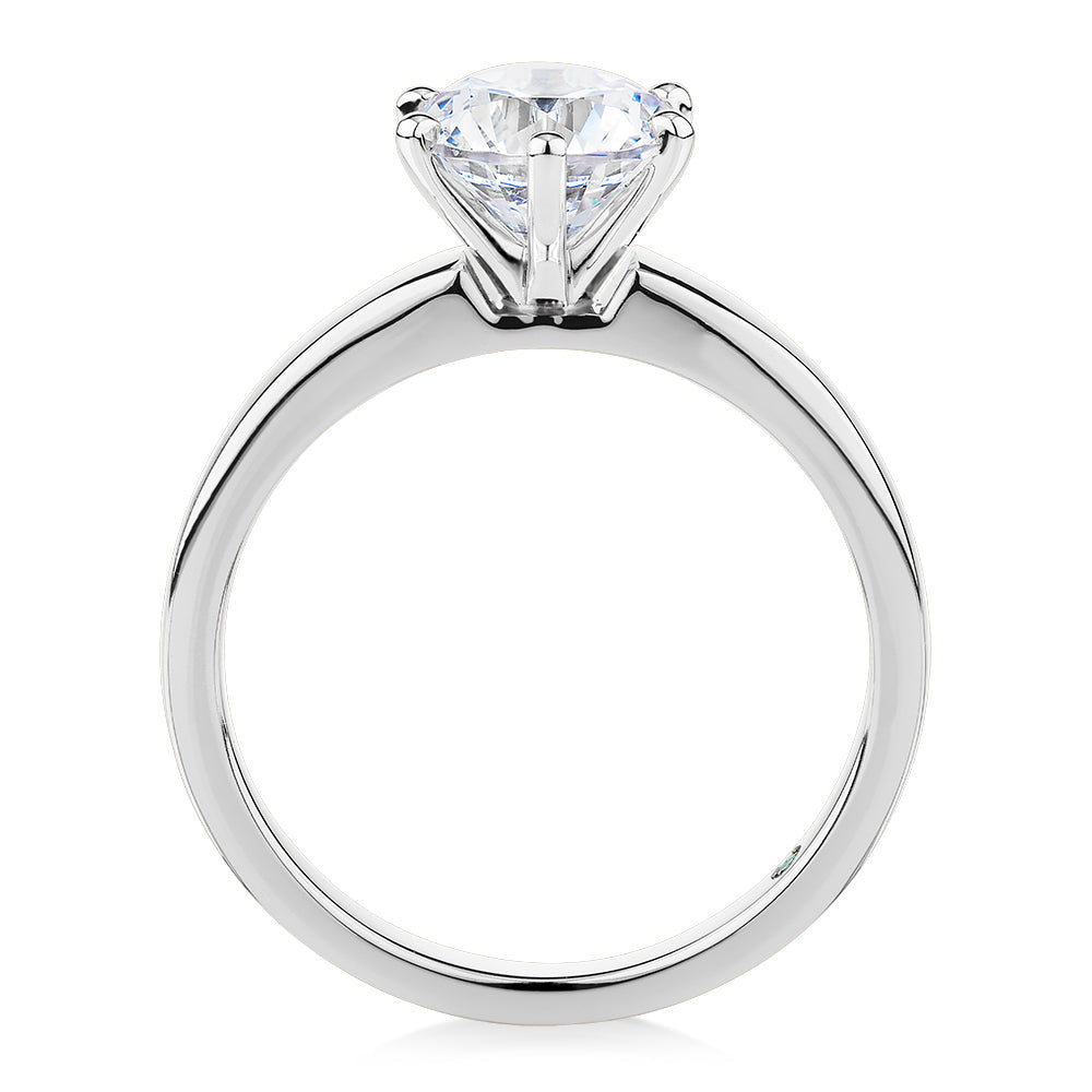 Premium Certified Lab-Grown Diamond, 1.50 carat round brilliant solitaire engagement ring in 14 carat white gold