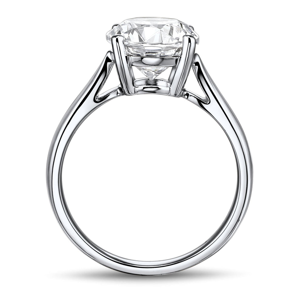 Round Brilliant solitaire engagement ring with 3.05 carat* diamond simulant in 10 carat white gold