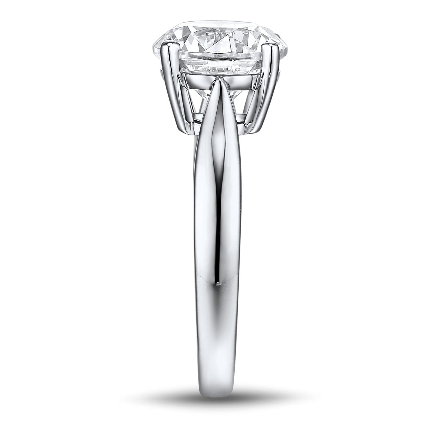 Round Brilliant solitaire engagement ring with 3.05 carat* diamond simulant in 10 carat white gold