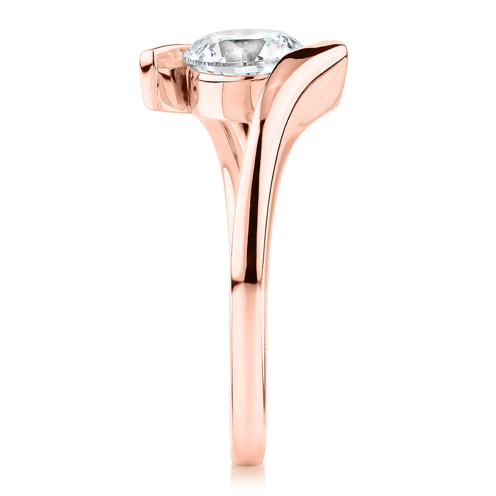 Premium Certified Lab-Grown Diamond, 1.00 carat round brilliant solitaire engagement ring in 10 carat rose gold
