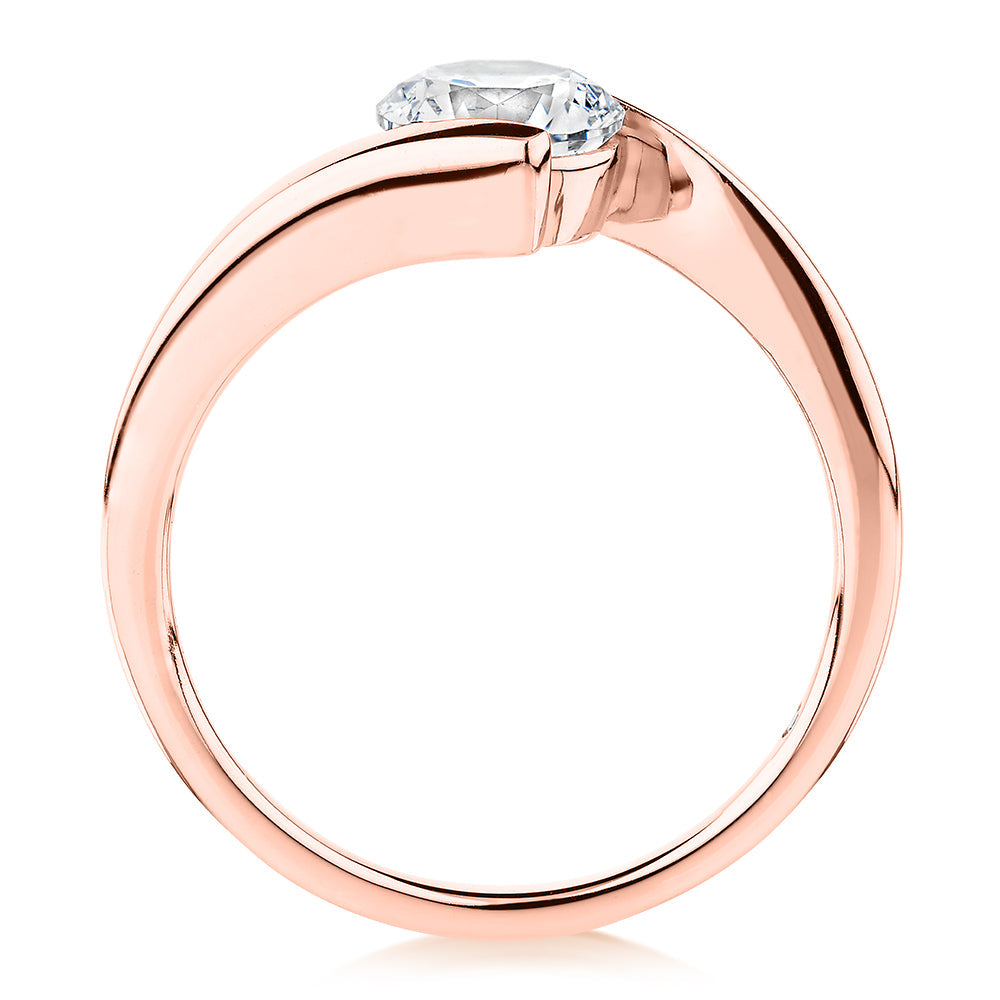 Signature Simulant Diamond 1.00 carat* round brilliant solitaire engagement ring in 10 carat rose gold