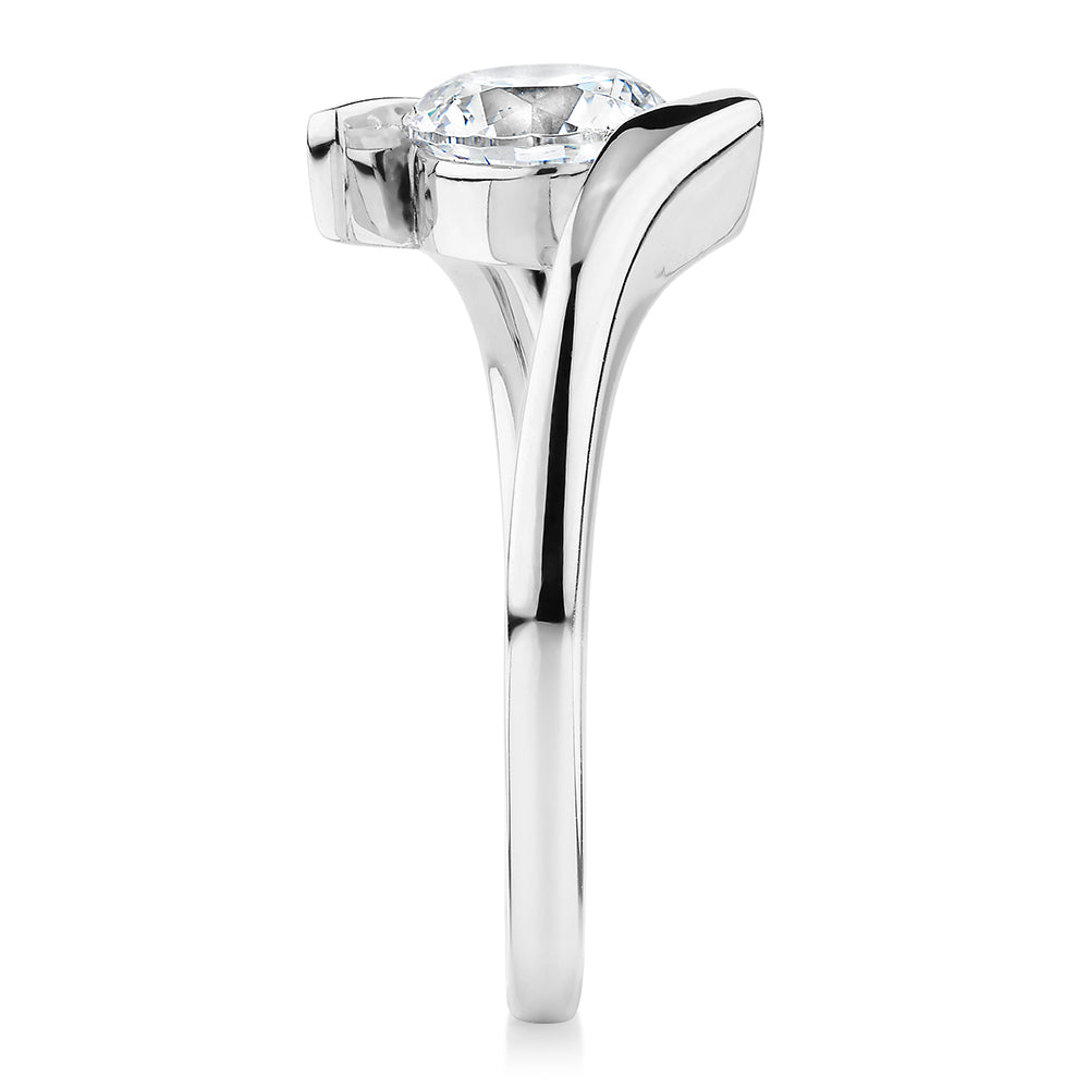 Signature Simulant Diamond 1.00 carat* round brilliant solitaire engagement ring in 10 carat white gold