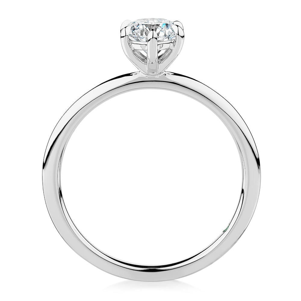 Premium Certified Lab-Grown Diamond, 0.70 carat round brilliant solitaire engagement ring in platinum