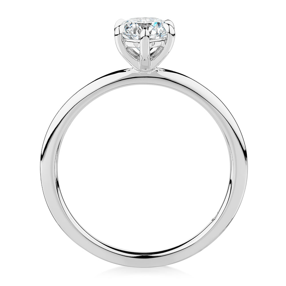 Signature Simulant Diamond 0.70 carat* round brilliant solitaire engagement ring in 10 carat white gold