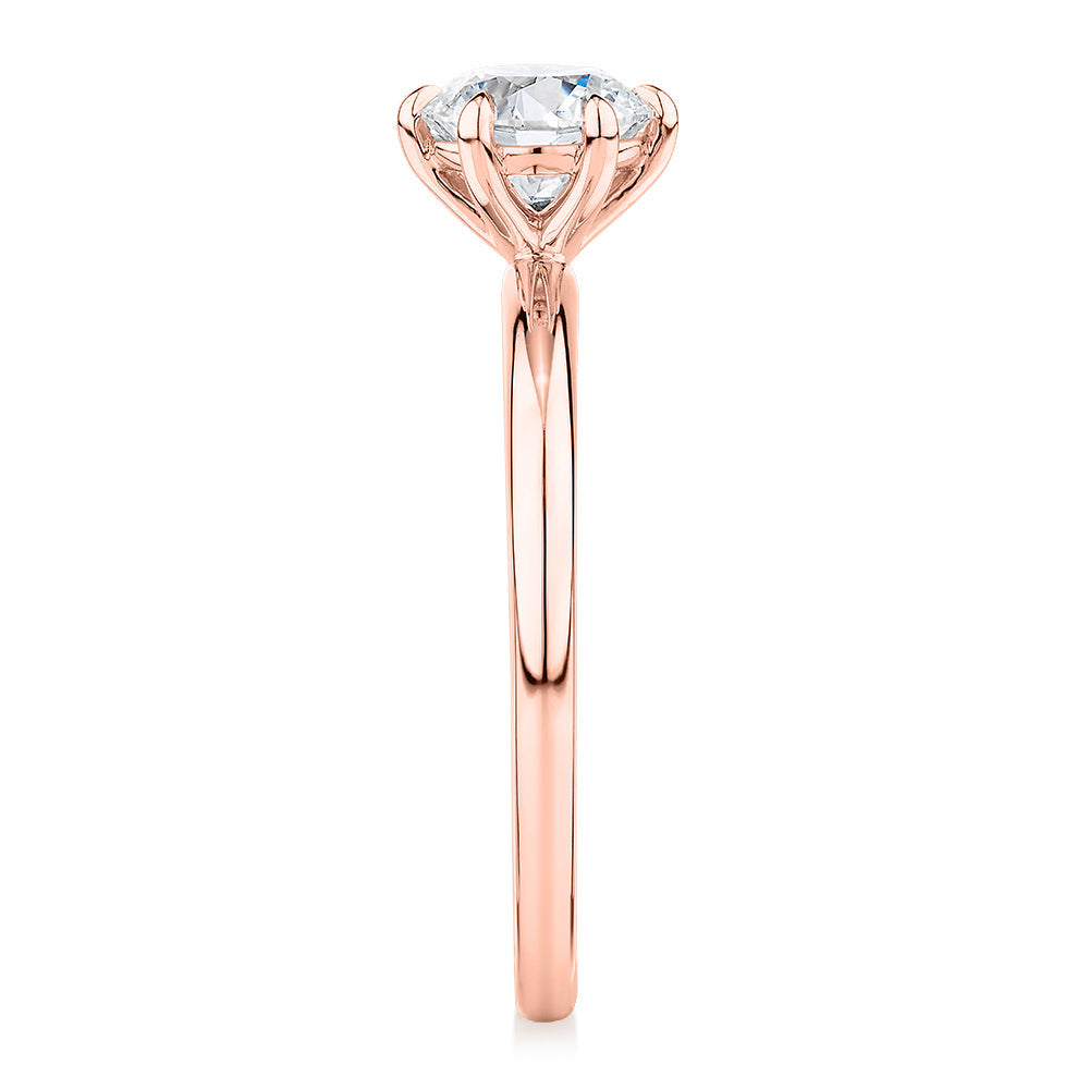 Signature Simulant Diamond 1.00 carat* round brilliant solitaire engagement ring in 10 carat rose gold