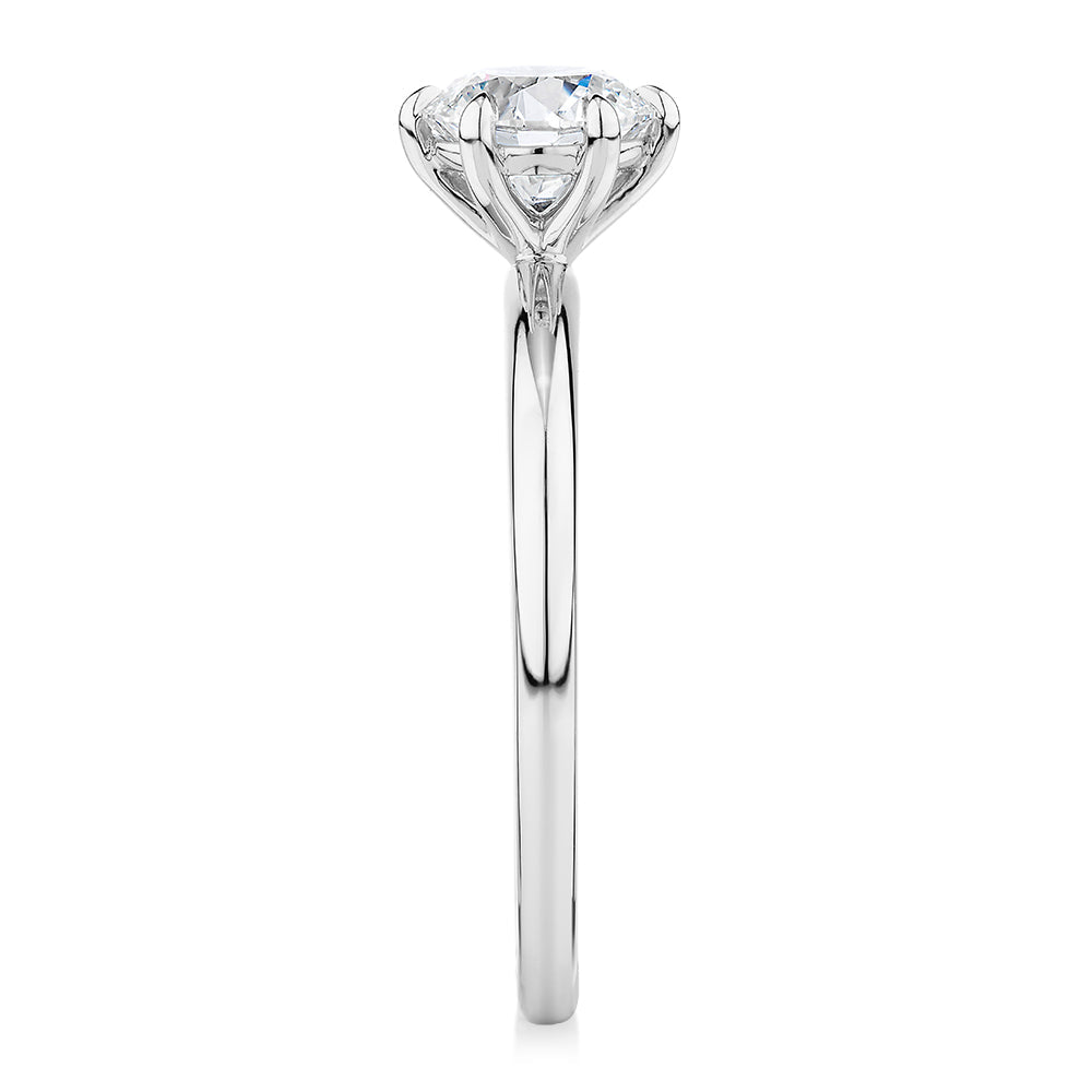 Premium Certified Lab-Grown Diamond, 1.00 carat round brilliant solitaire engagement ring in platinum
