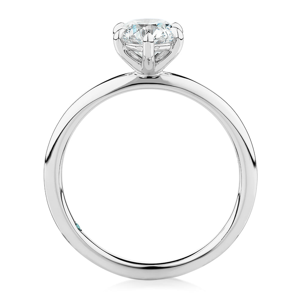 Premium Certified Lab-Grown Diamond, 1.00 carat round brilliant solitaire engagement ring in 18 carat white gold