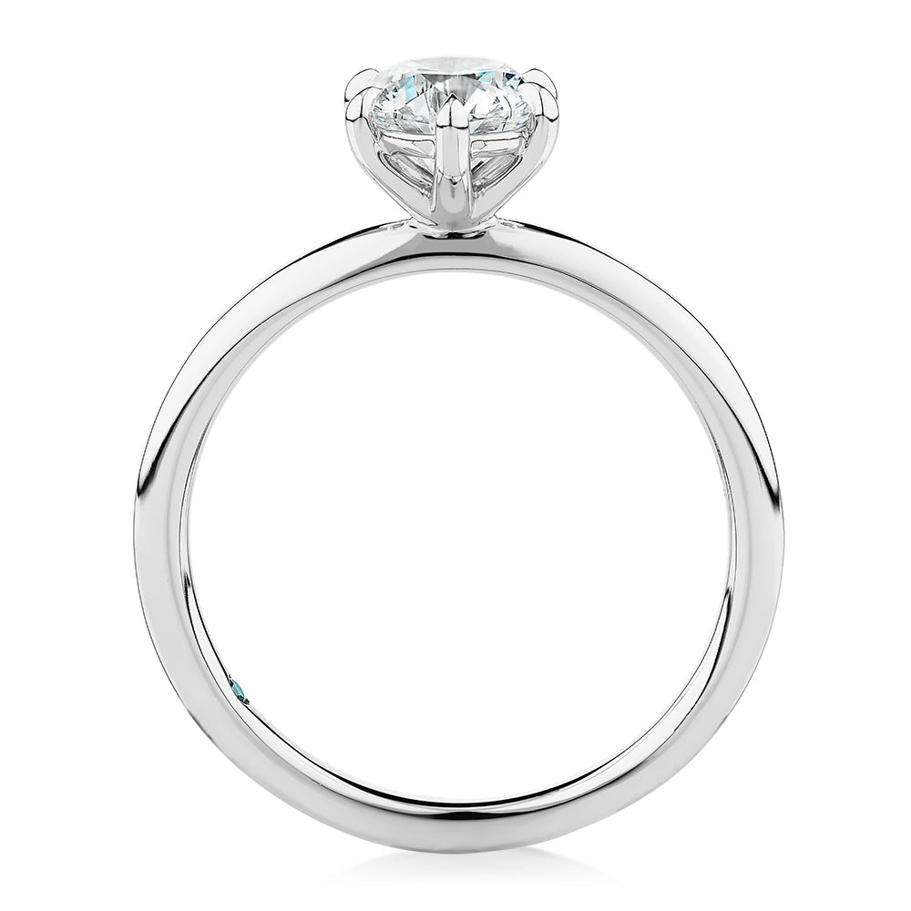 Premium Certified Lab-Grown Diamond, 1.00 carat round brilliant solitaire engagement ring in 18 carat white gold