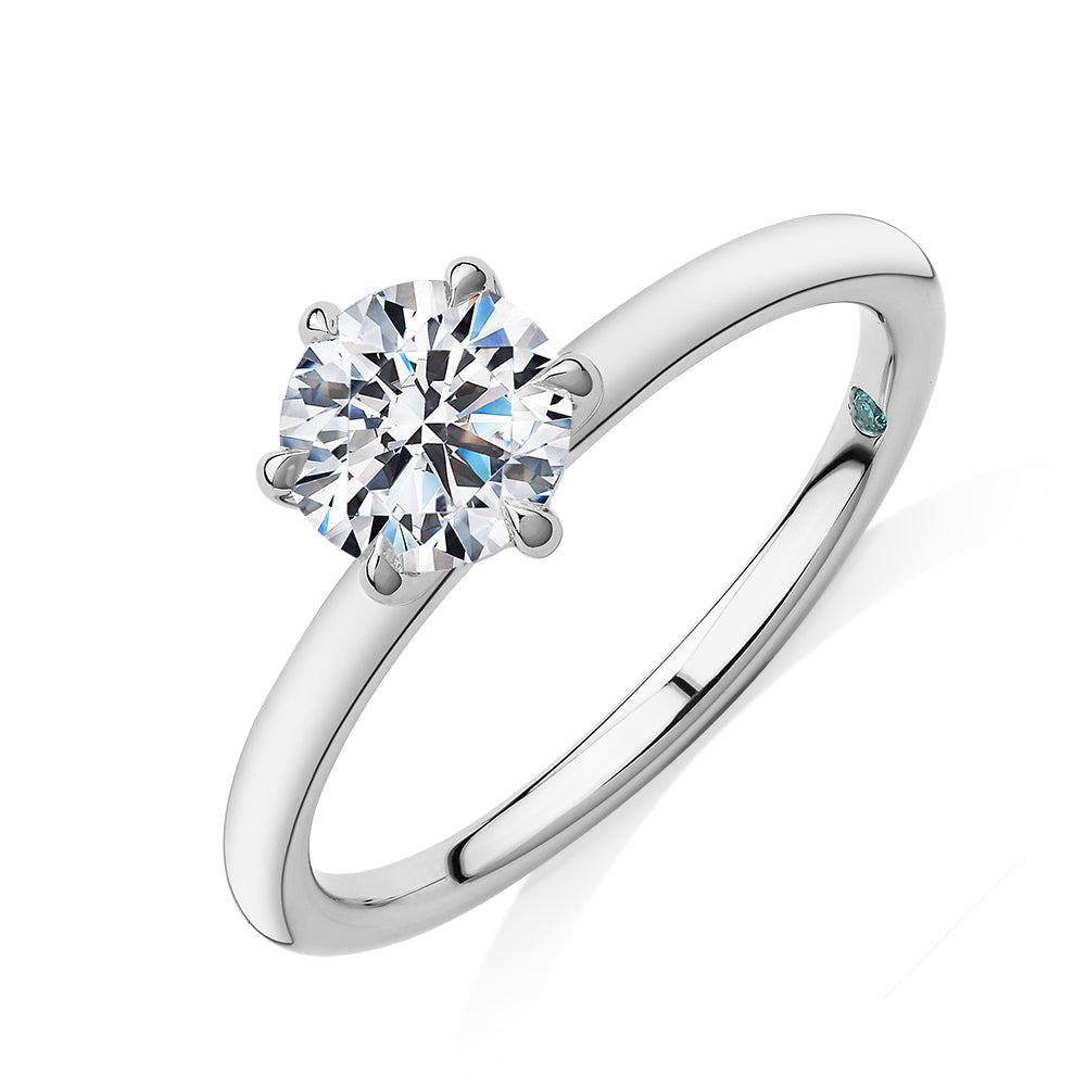 Premium Certified Lab-Grown Diamond, 1.00 carat round brilliant solitaire engagement ring in platinum