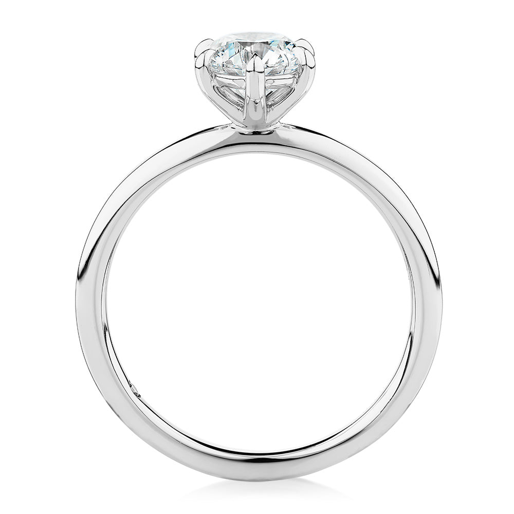 Signature Simulant Diamond 1.00 carat* round brilliant solitaire engagement ring in 10 carat white gold