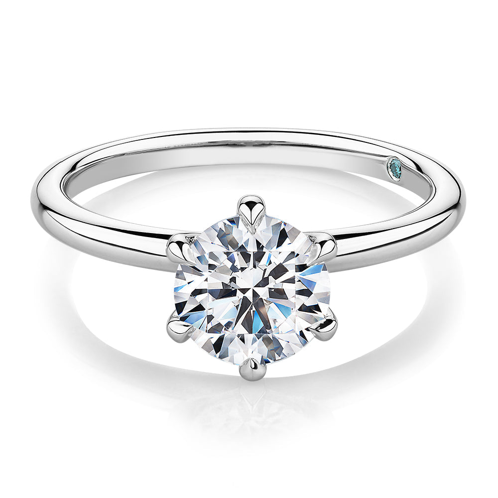 Premium Certified Lab-Grown Diamond, 1.50 carat round brilliant solitaire engagement ring in platinum
