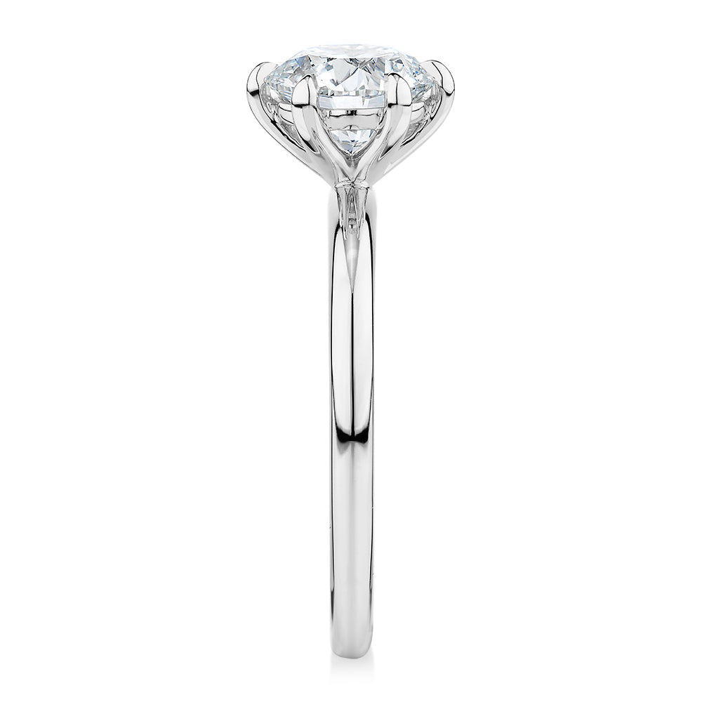 Premium Certified Lab-Grown Diamond, 1.50 carat round brilliant solitaire engagement ring in platinum