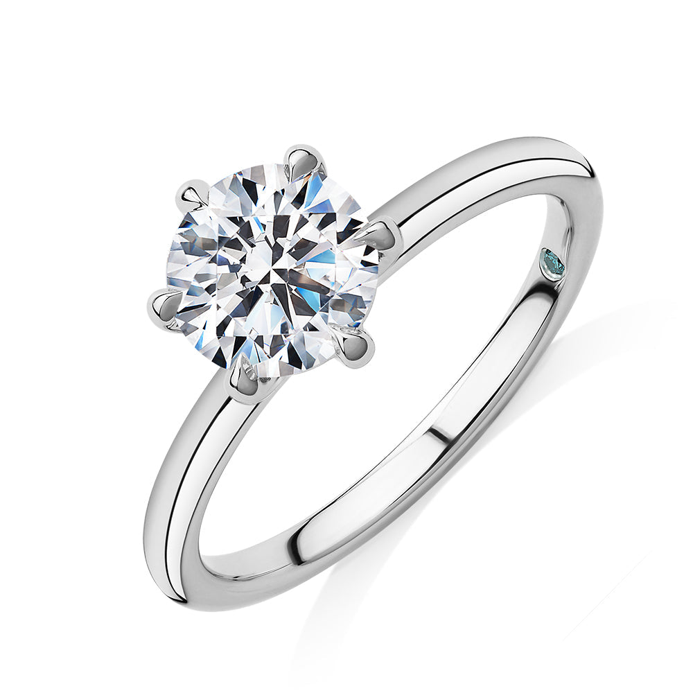 Premium Certified Lab-Grown Diamond, 1.50 carat round brilliant solitaire engagement ring in platinum
