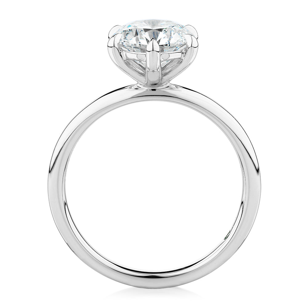 Premium Certified Lab-Grown Diamond, 2.00 carat round brilliant solitaire engagement ring in platinum