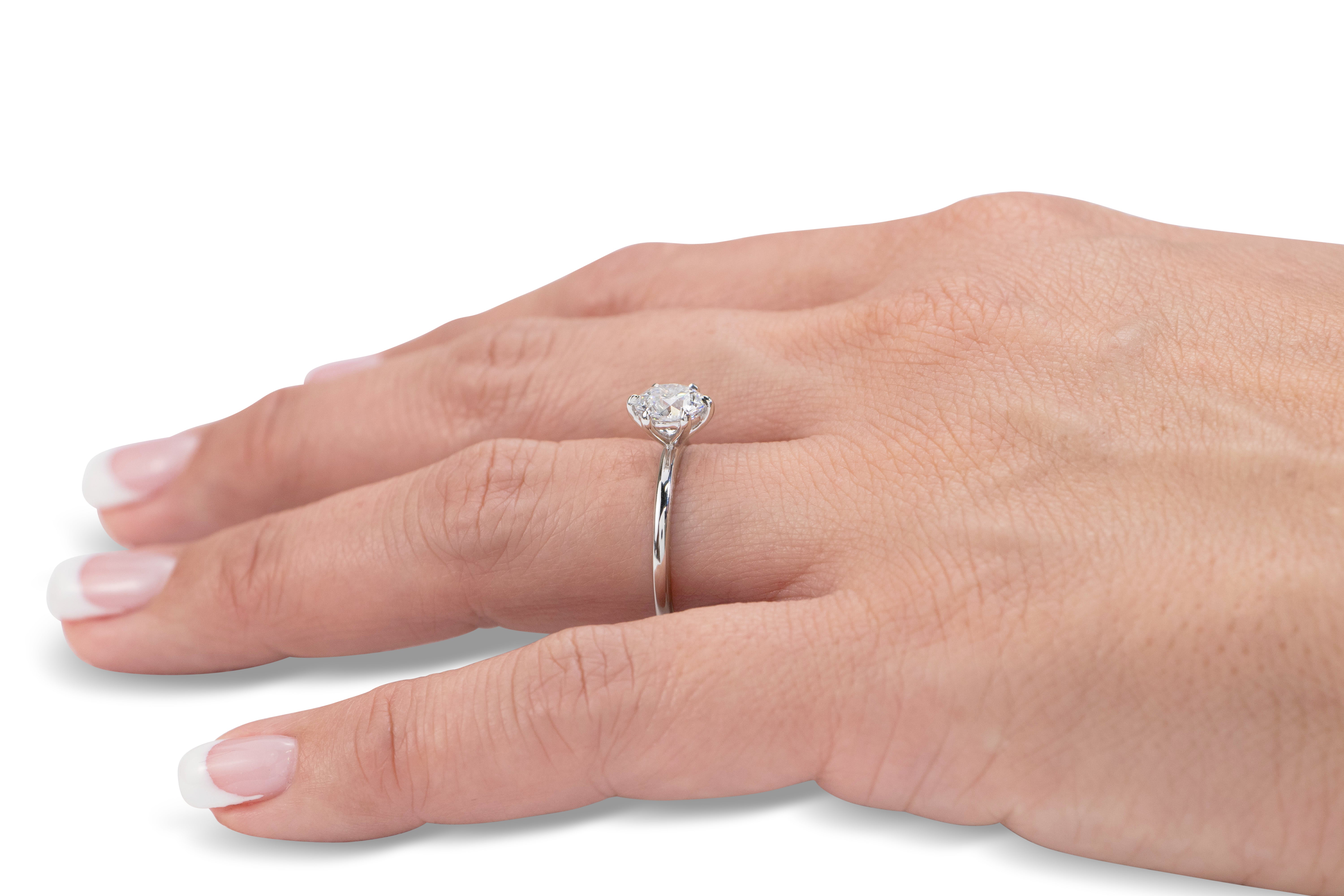Signature Simulant Diamond 2.00 carat* round brilliant solitaire engagement ring in 10 carat white gold