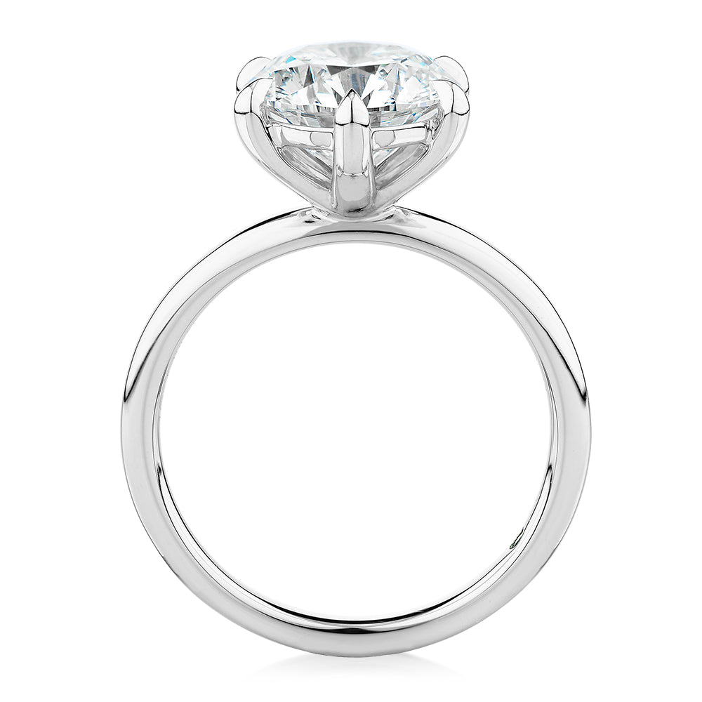 Signature Simulant Diamond 3.00 carat* round brilliant solitaire engagement ring in 10 carat white gold