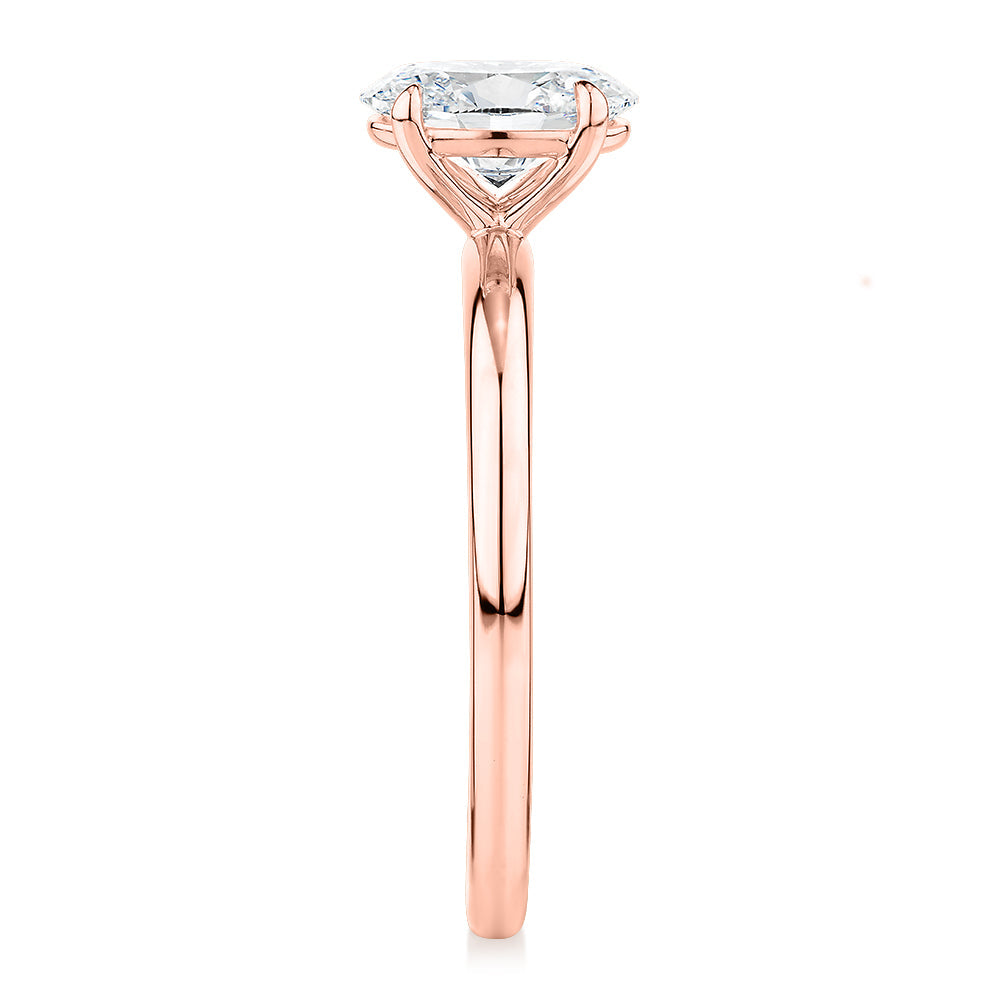 Signature Simulant Diamond 1.00 carat* oval solitaire engagement ring in 10 carat rose gold