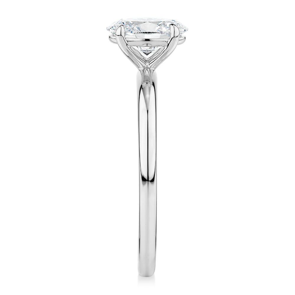 Signature Simulant Diamond 1.00 carat* oval solitaire engagement ring in 10 carat white gold