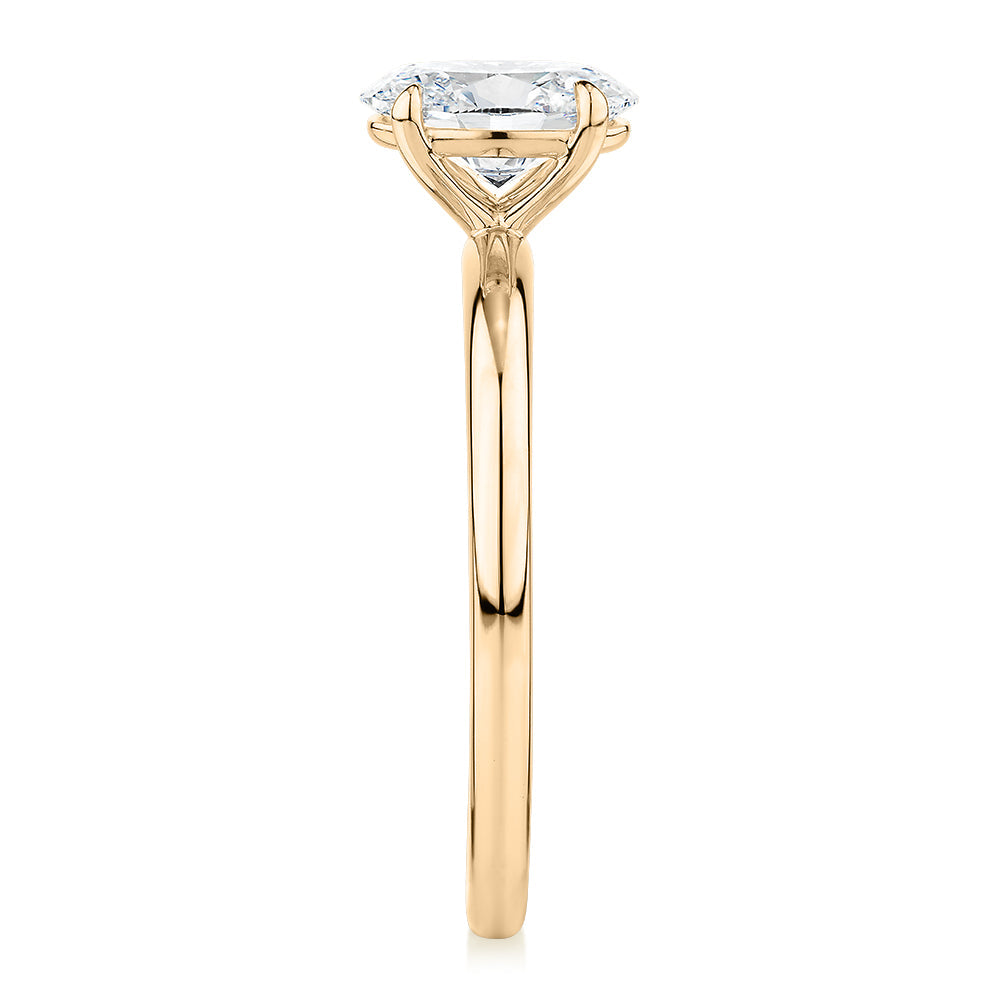 Signature Simulant Diamond 1.00 carat* oval solitaire engagement ring in 10 carat yellow gold