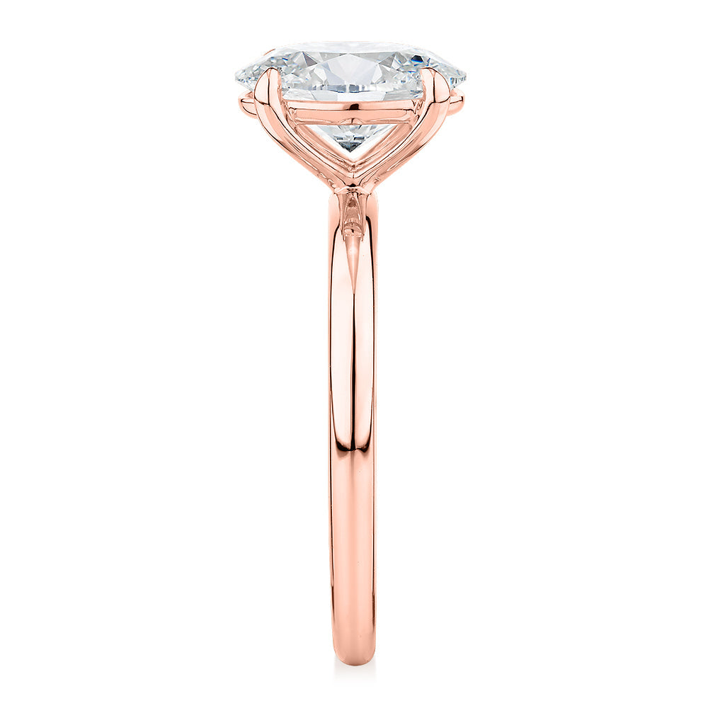 Signature Simulant Diamond 2.00 carat* oval solitaire engagement ring in 10 carat rose gold