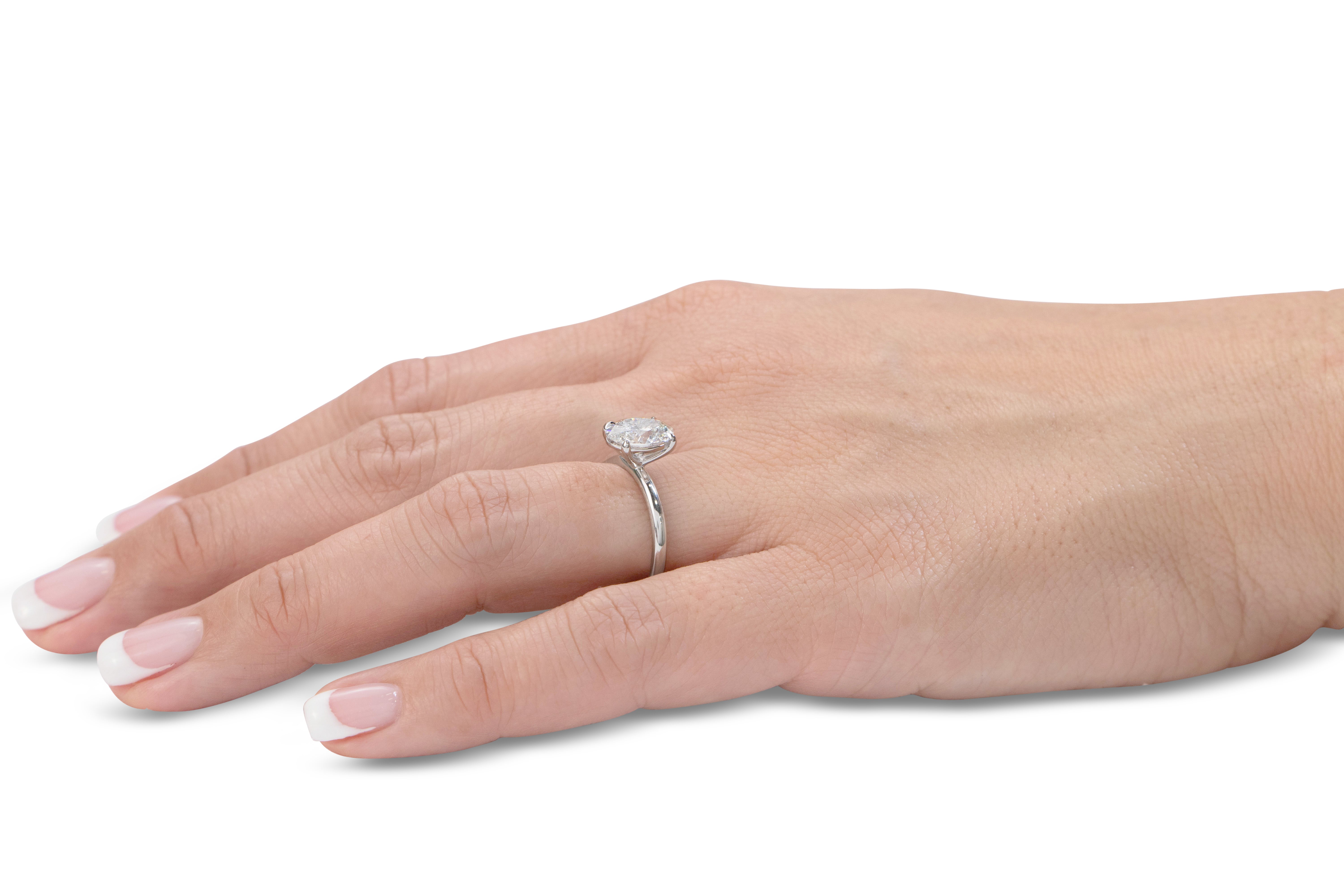 Signature Simulant Diamond 2.00 carat* oval solitaire engagement ring in 10 carat rose gold