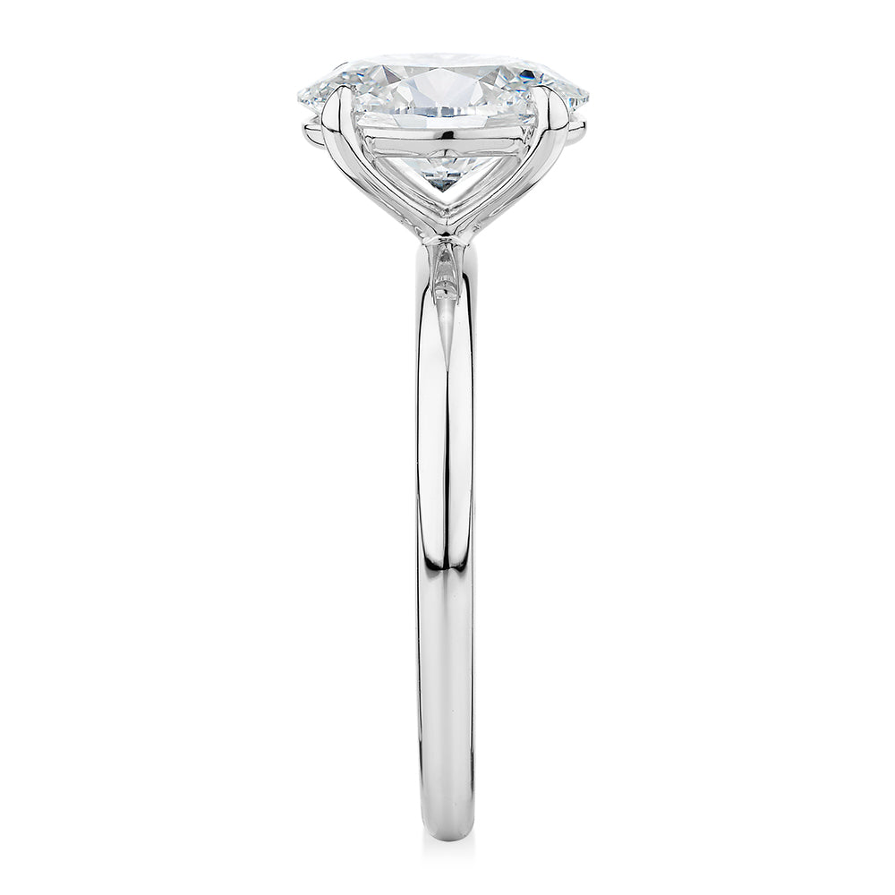Signature Simulant Diamond 2.00 carat* oval solitaire engagement ring in 10 carat white gold