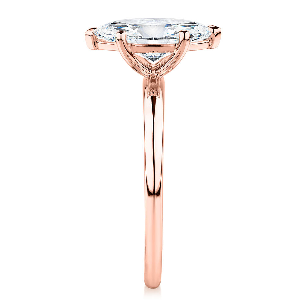 Premium Certified Lab-Grown Diamond, 1.50 carat marquise solitaire engagement ring in 14 carat rose gold