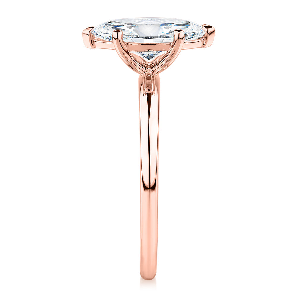 Signature Simulant Diamond 1.50 carat* marquise solitaire engagement ring in 10 carat rose gold