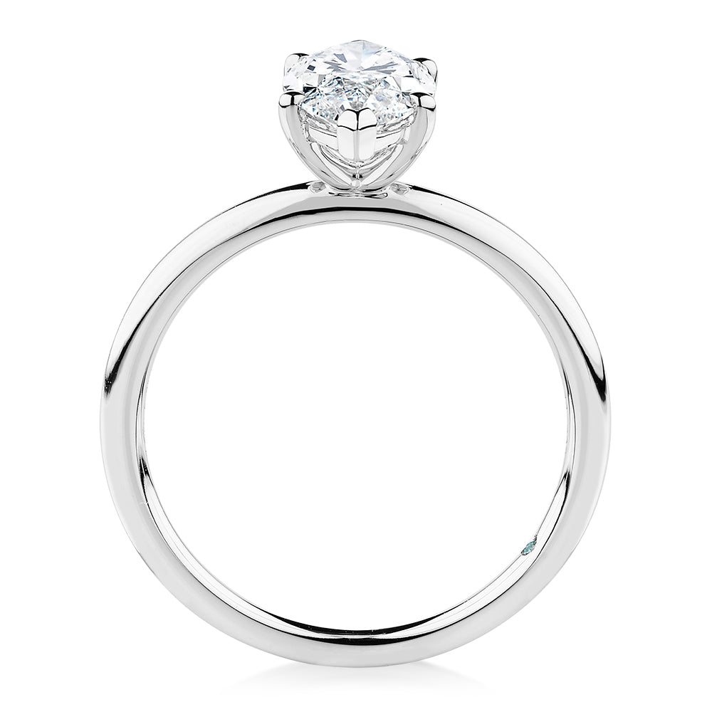 Premium Certified Lab-Grown Diamond, 1.50 carat marquise solitaire engagement ring in 14 carat white gold
