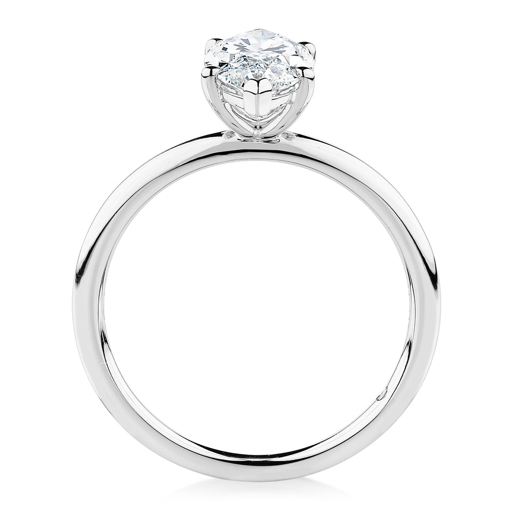 Signature Simulant Diamond 1.50 carat* marquise solitaire engagement ring in 10 carat white gold