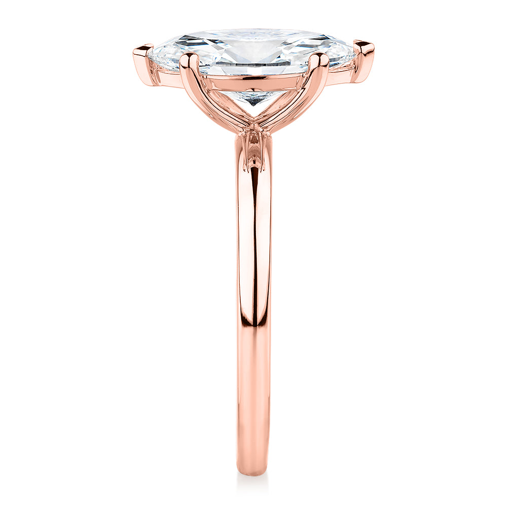 Signature Simulant Diamond 2.00 carat* marquise solitaire engagement ring in 10 carat rose gold