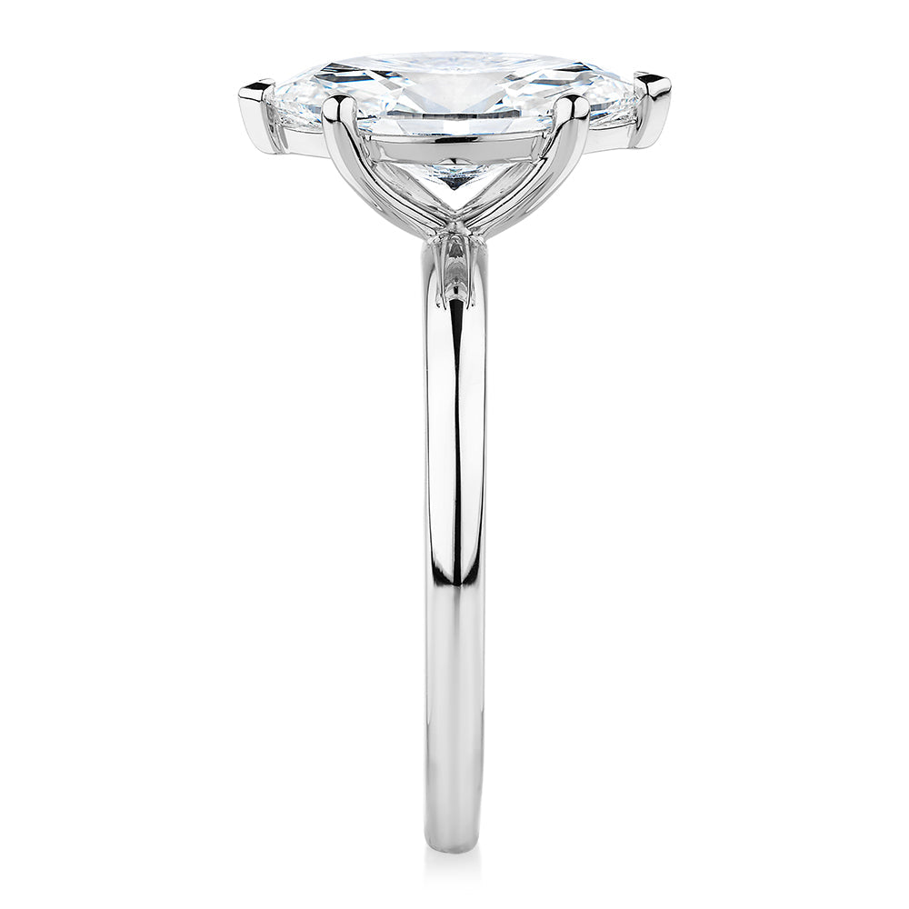 Signature Simulant Diamond 2.00 carat* marquise solitaire engagement ring in 10 carat white gold