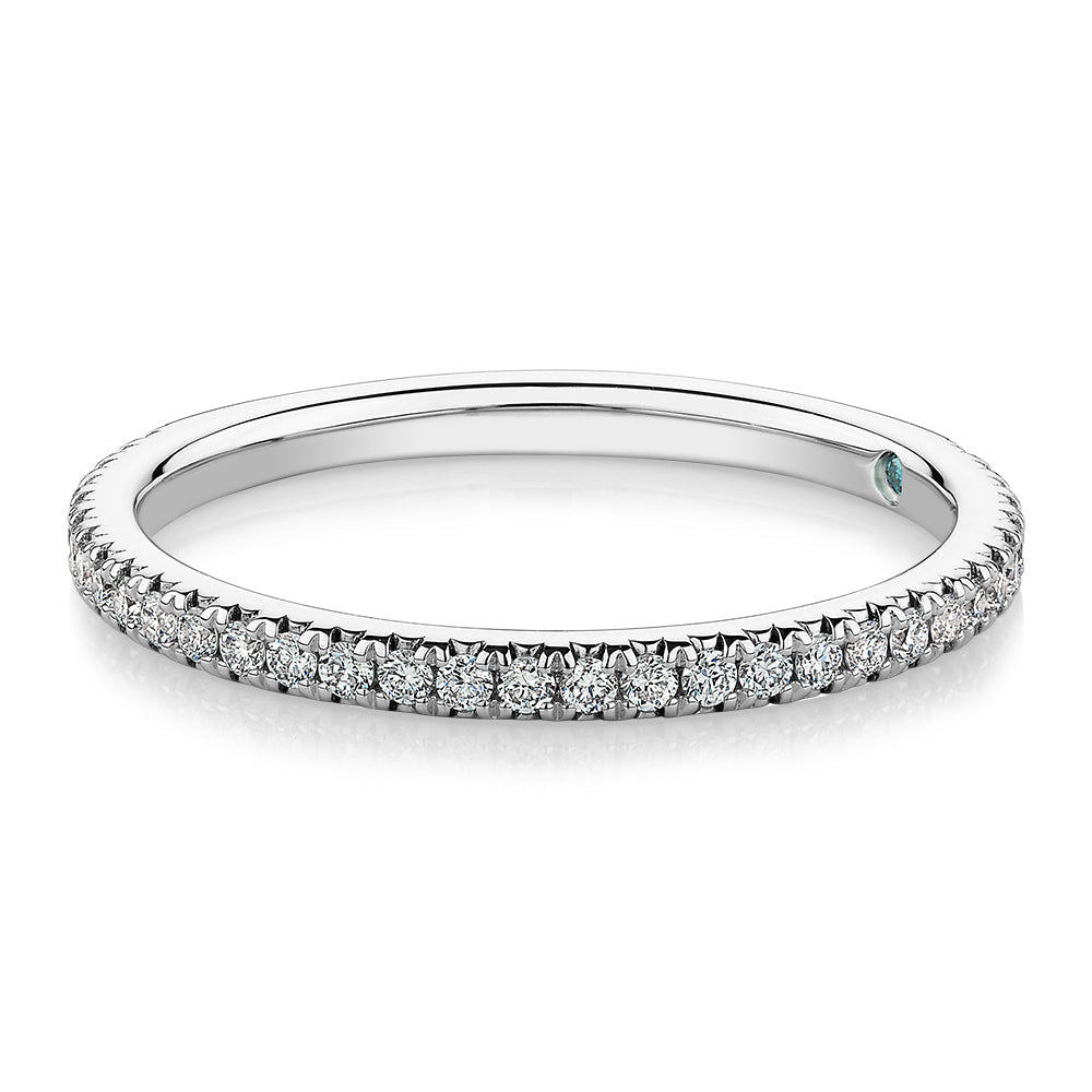 Premium Lab-Grown Diamond, 0.23 carat TW round brilliant wedding or eternity band in 14 carat white gold