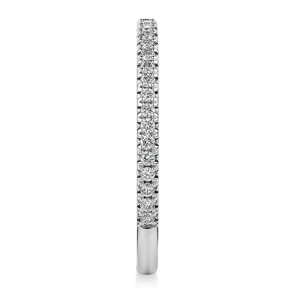Premium Lab-Grown Diamond, 0.23 carat TW round brilliant wedding or eternity band in 14 carat white gold