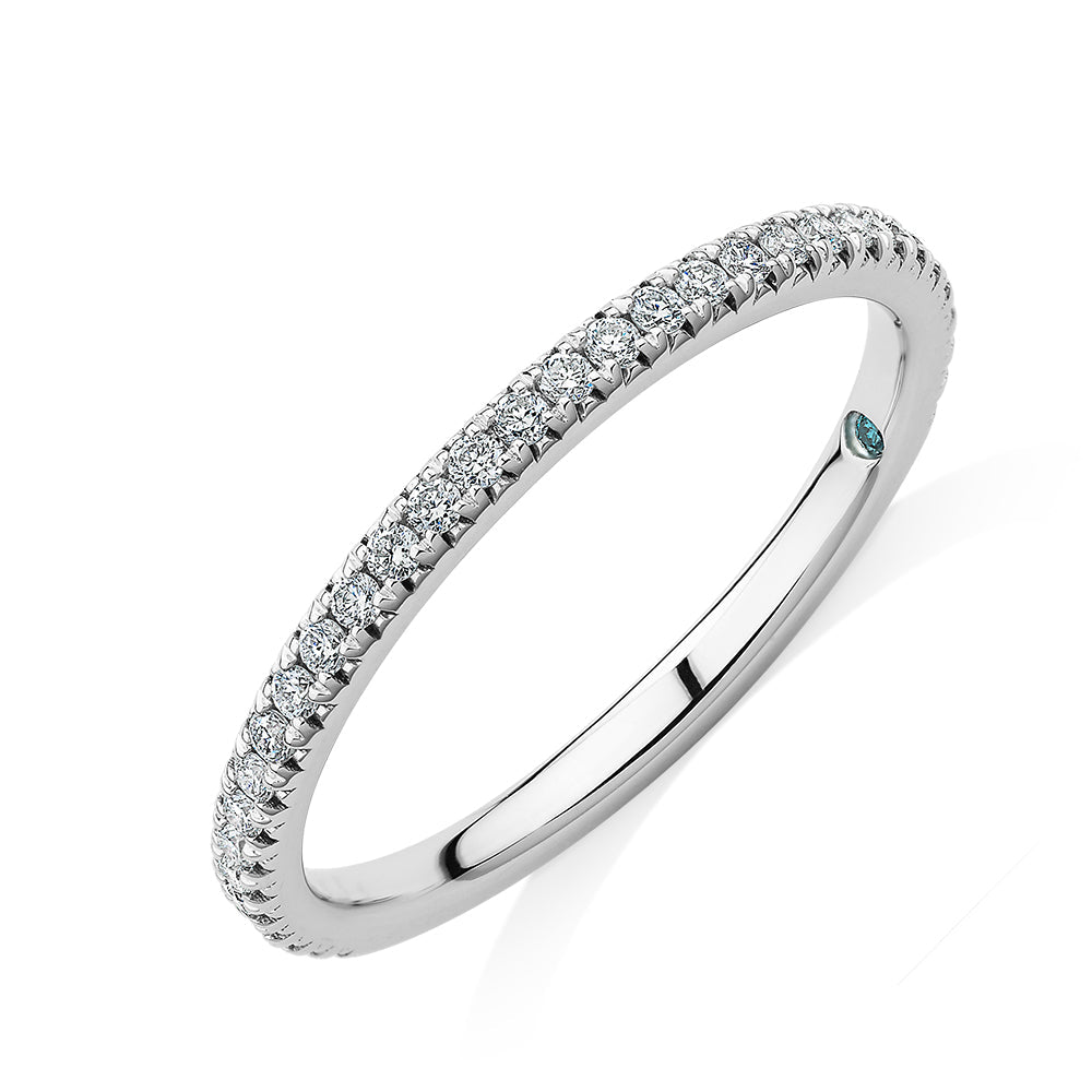 Premium Lab-Grown Diamond, 0.23 carat TW round brilliant wedding or eternity band in 14 carat white gold