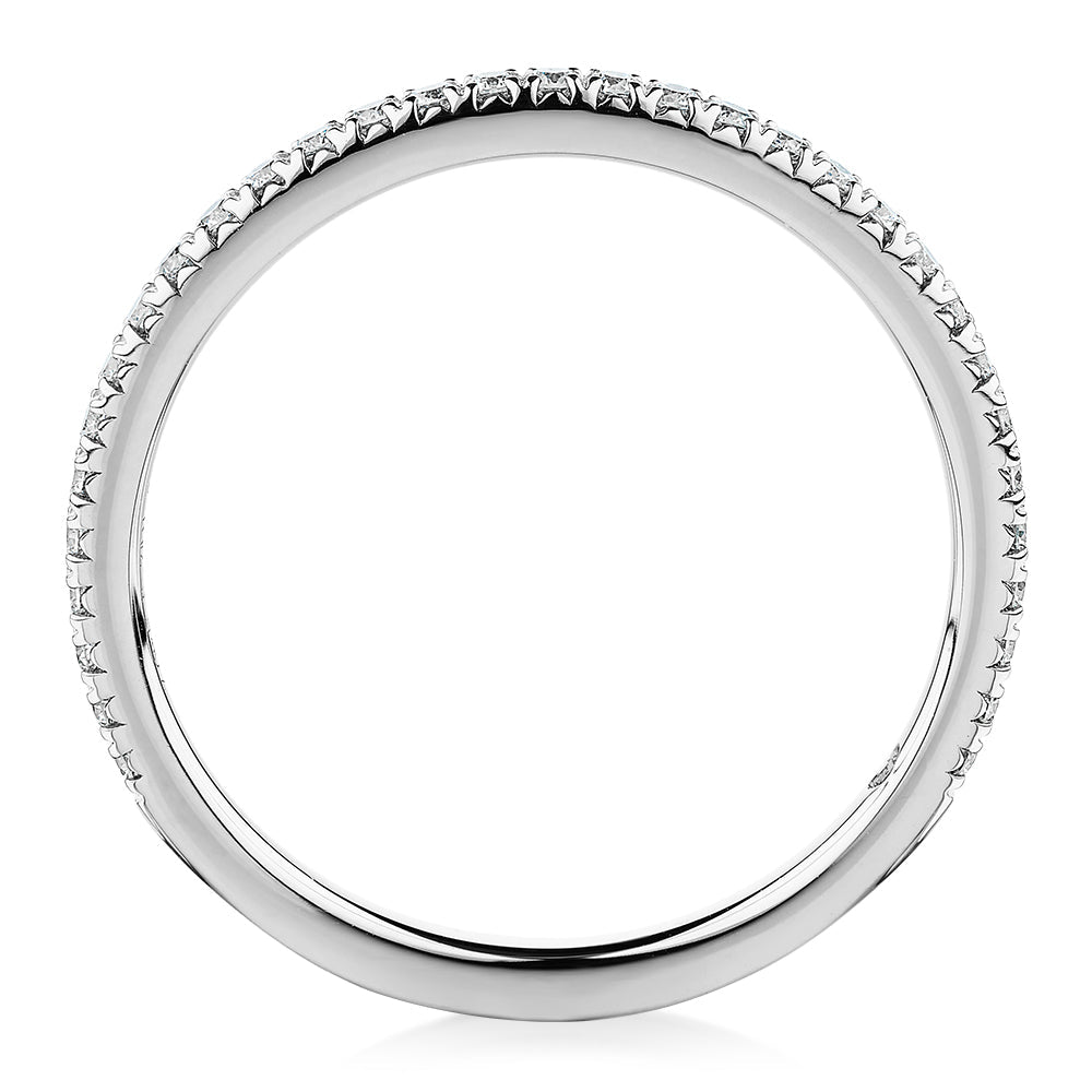 Signature Simulant Diamond 0.23 carat* TW round brilliant wedding or eternity band in 10 carat white gold