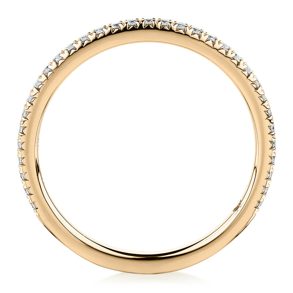 Premium Lab-Grown Diamond, 0.23 carat TW round brilliant wedding or eternity band in 14 carat yellow gold