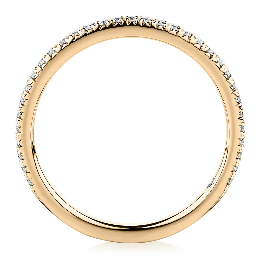 Signature Simulant Diamond 0.23 carat* TW round brilliant wedding or eternity band in 10 carat yellow gold