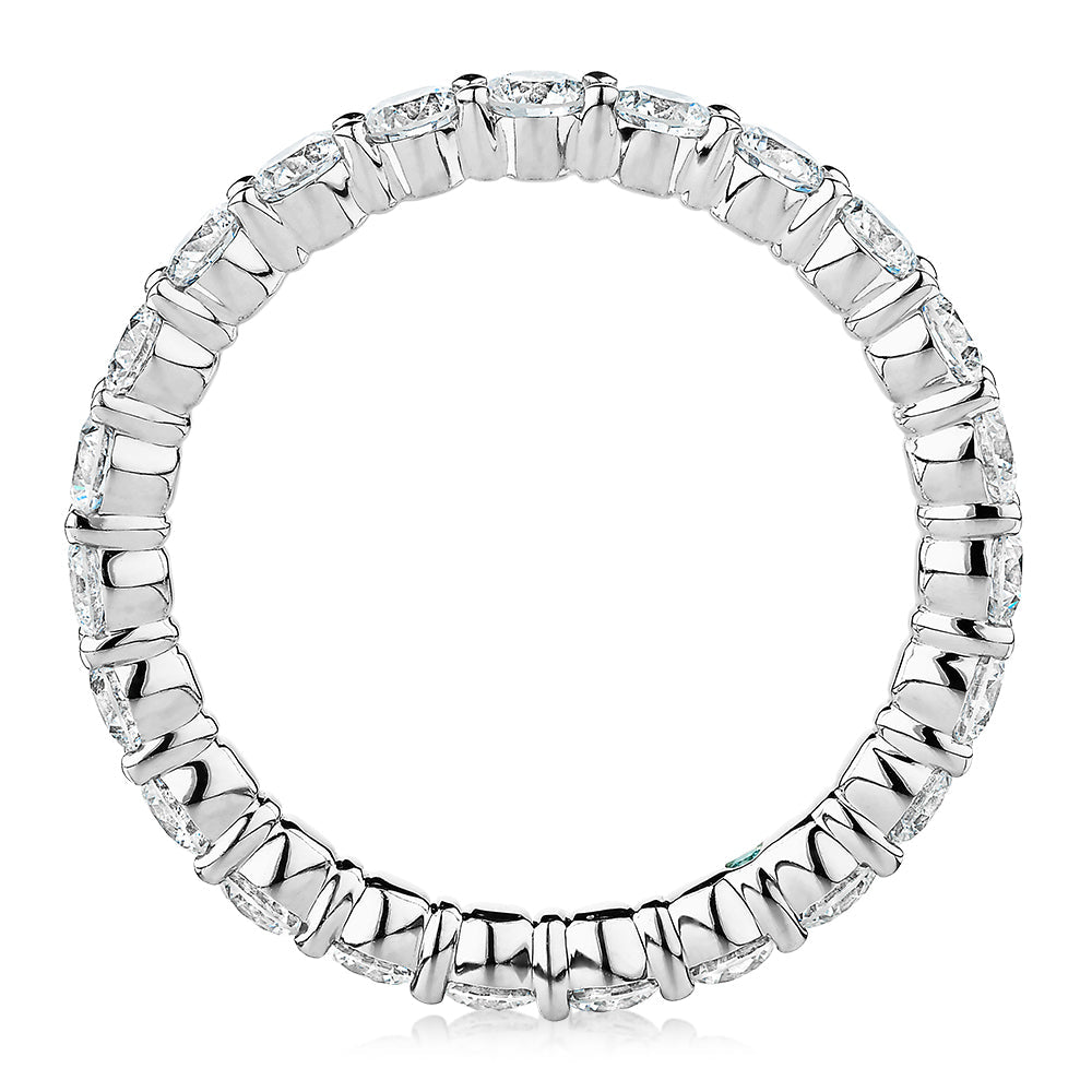 Premium Lab-Grown Diamond, 1.86 carat TW round brilliant all-rounder wedding or eternity band in platinum