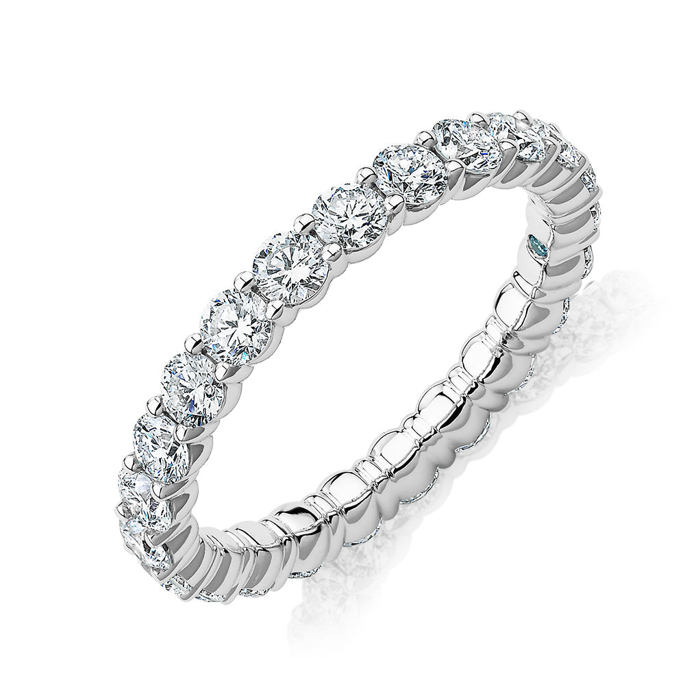 Premium Lab-Grown Diamond, 1.86 carat TW round brilliant all-rounder wedding or eternity band in platinum