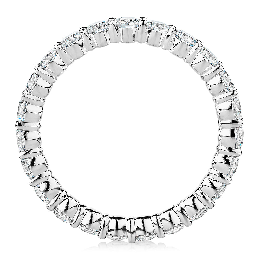 Signature Simulant Diamond 1.86 carat* TW round brilliant all-rounder wedding or eternity band in 10 carat white gold