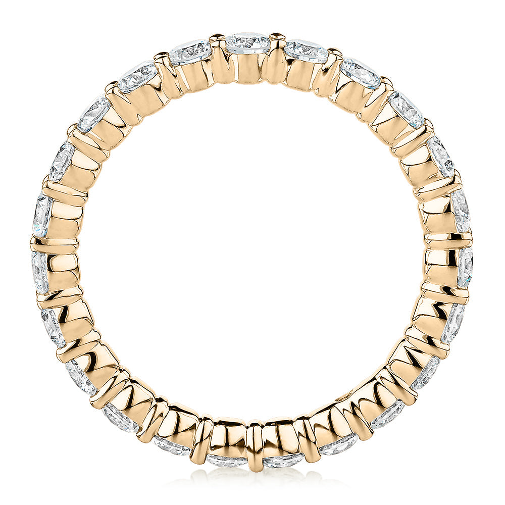 Premium Lab-Grown Diamond, 1.86 carat TW round brilliant all-rounder wedding or eternity band in 14 carat yellow gold