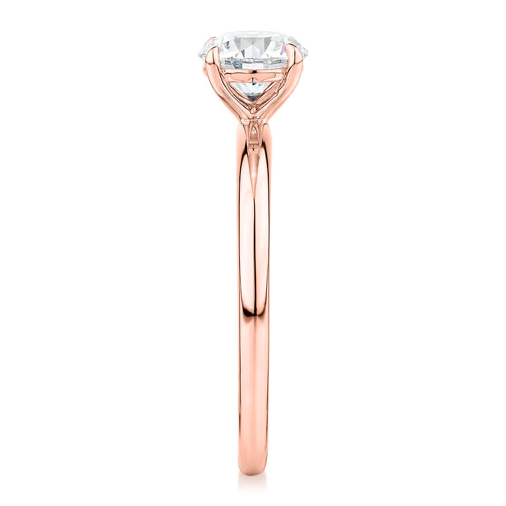 Signature Simulant Diamond 1.00 carat* round brilliant solitaire engagement ring in 10 carat rose gold