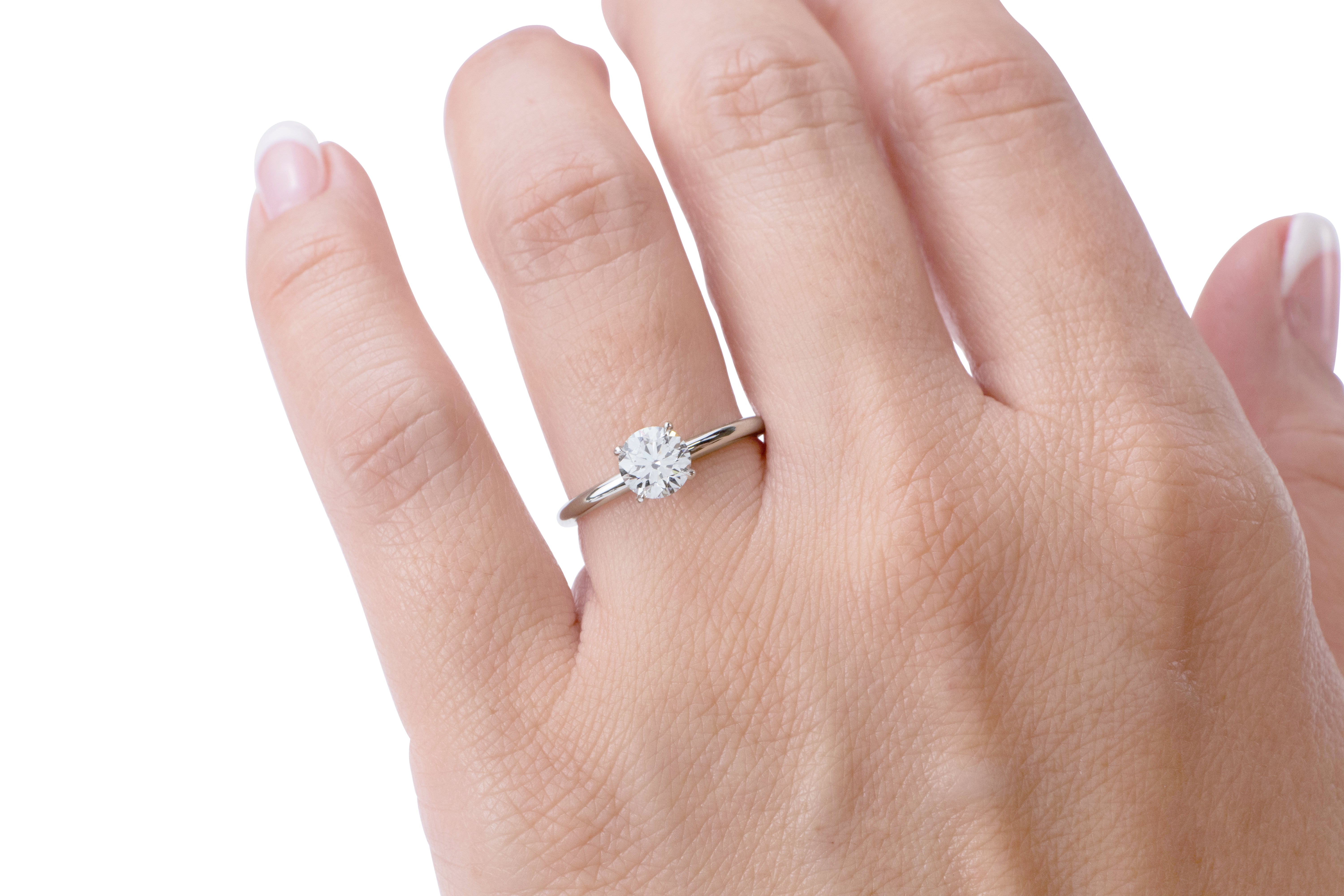 Signature Simulant Diamond 1.00 carat* round brilliant solitaire engagement ring in 10 carat rose and white gold